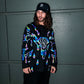 Drip Drop Labs Super Future Holo Hockey Jersey featuring vibrant holographic design and athletic fit on a mannequin.