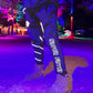 Drip Drop Labs Super Future Holo Joggers, athletic joggers with holographic design and comfortable fit, shown in a close-up shot.