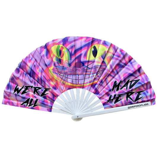 Drip Drop Labs We’re All Mad Here glow fan with illuminated design and vibrant colors, perfect for fans and collectors.