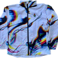 White chromatic zip-up hood windbreaker by Drip Drop Labs, featuring a sleek design and lightweight wind-resistant fabric.