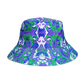 Reversible Wild Forest bucket hat by Drip Drop Labs, featuring a green and brown woodland camouflage pattern.