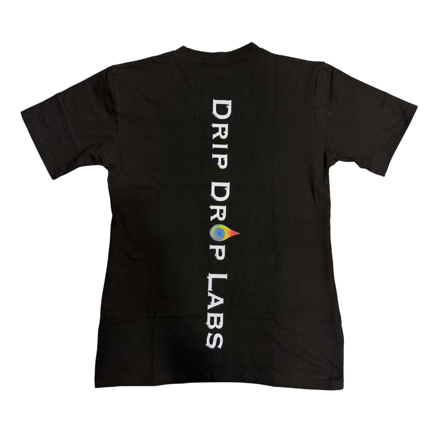 Women’s V-neck shirt by Drip Drop Labs featuring a colorful rainbow compound design on soft, comfortable fabric.