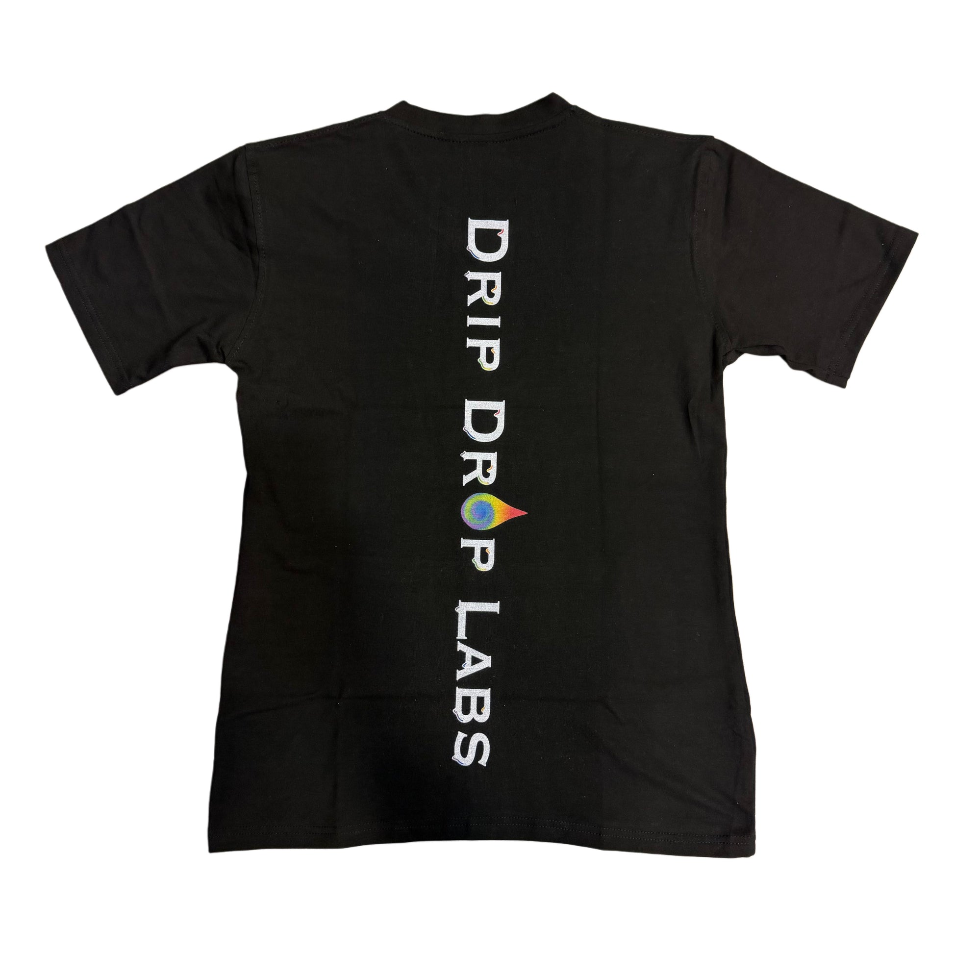Women’s V-neck shirt by Drip Drop Labs featuring a colorful rainbow compound design on soft, comfortable fabric.