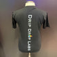 Women's V-neck shirt with rainbow compound pattern by Drip Drop Labs, featuring vibrant colors and comfortable fit.
