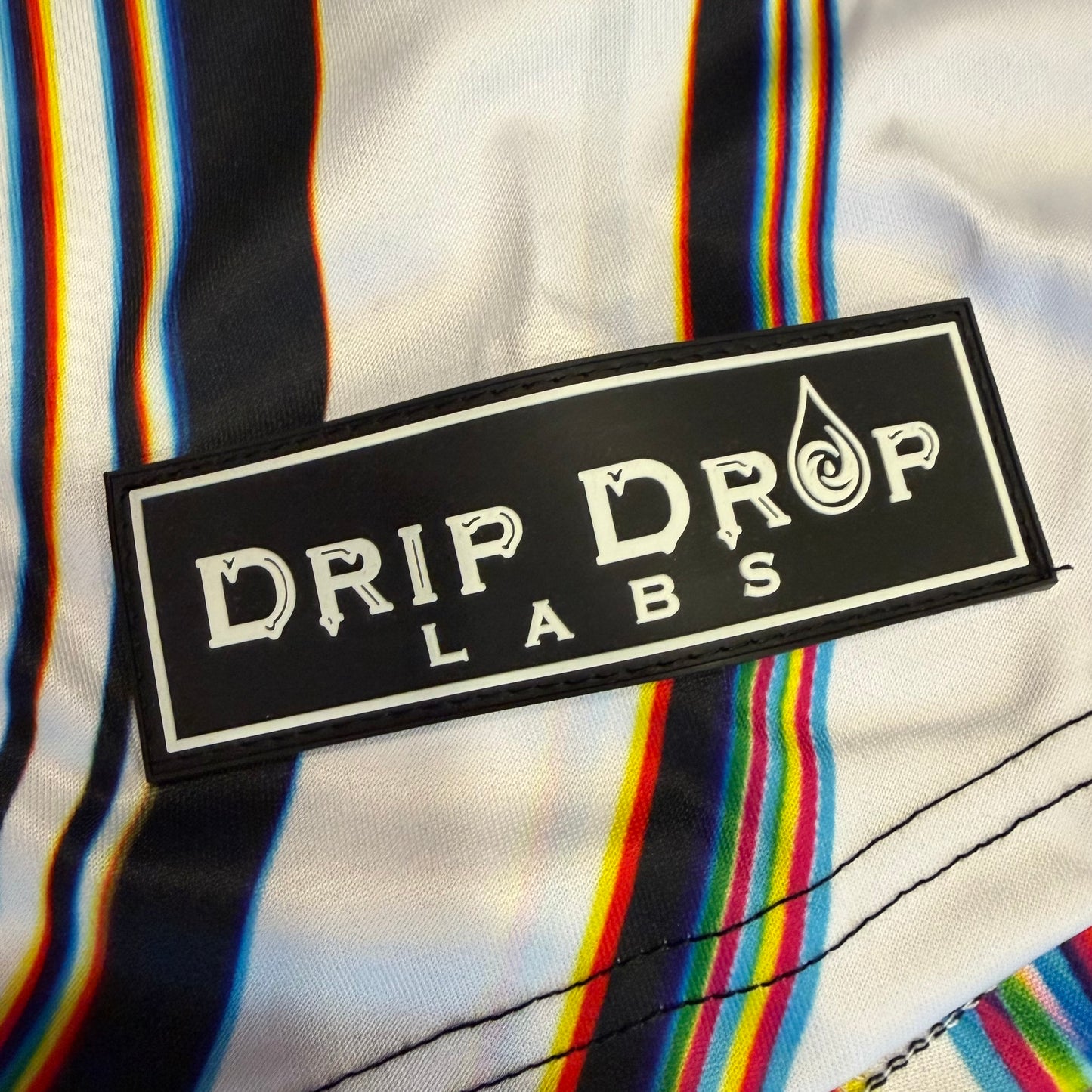 Drip Drop Labs Super Future Split hooded baseball jersey, front view with logo and stylish design details.