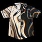 Drip Drop Labs Super Future Split hooded baseball jersey, front view showing black and white color blocking and logo details.