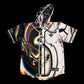 Drip Drop Labs Super Future Split hooded baseball jersey, front view with split design and hood, casual athletic style.