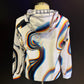 White athletic hoodie by Drip Drop Labs, Super Future collection, featuring a comfortable fit and athletic design.