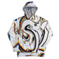 White athletic hoodie by Drip Drop Labs, Super Future collection, featuring a comfortable fit and casual style.