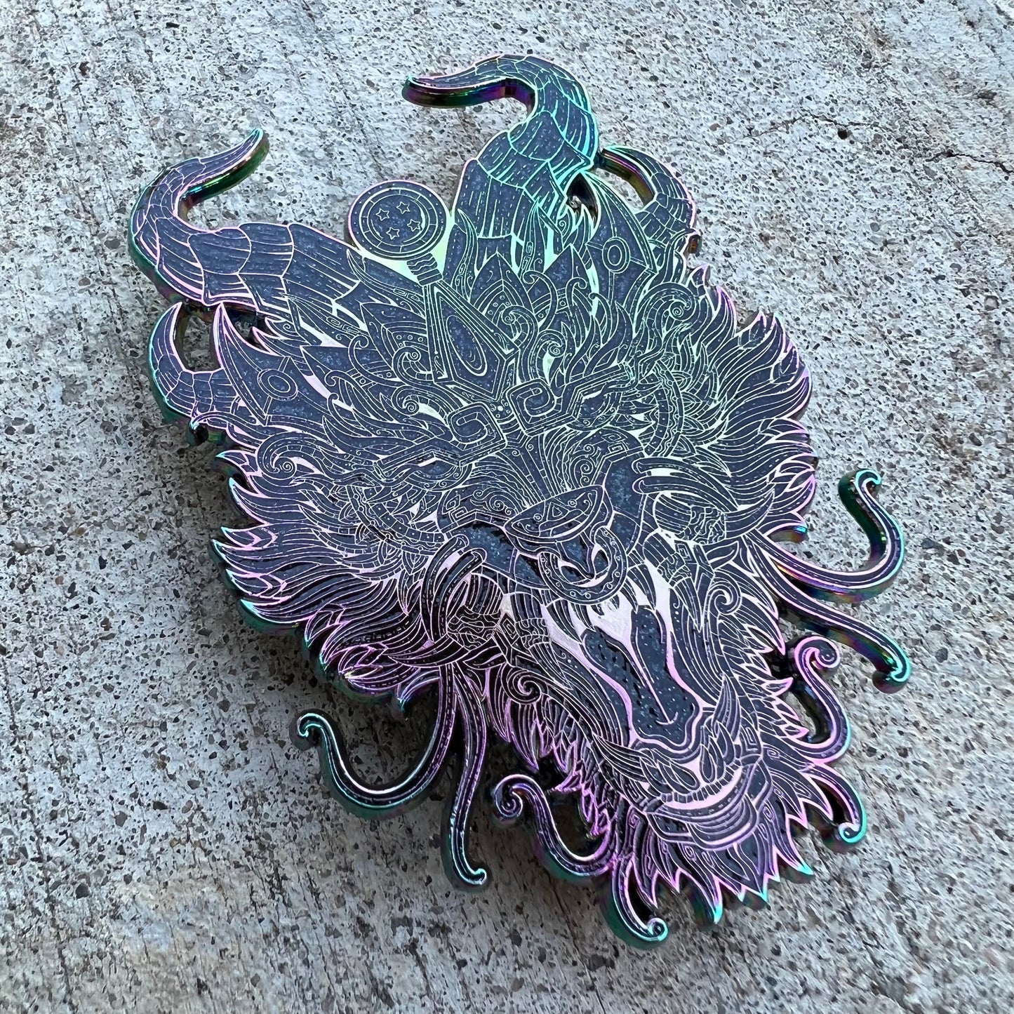 Kingdesigns26 Rock the Dragon enamel pin featuring a detailed dragon design, perfect for fans and collectors.