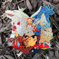 Kingdesigns26 Spiritual Connections pins featuring symbolic designs on metal with colorful accents, ideal for accessories or collections.