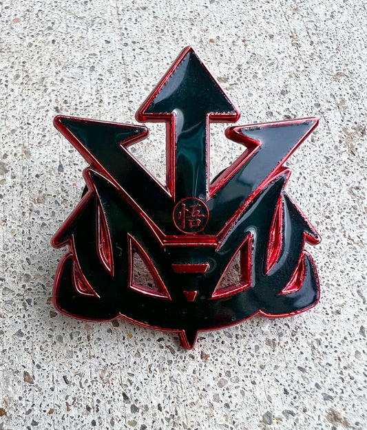 SaiyanPride pins by Kingdesigns26 featuring detailed Dragon Ball-inspired designs on collectible metal pins.