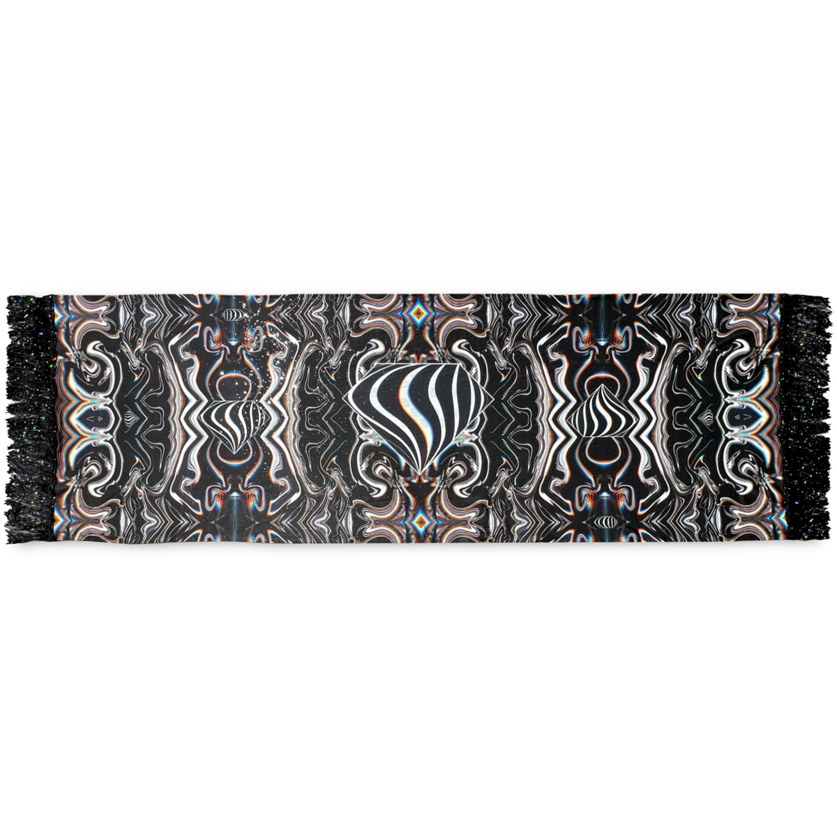 Drip Drop Labs Super Future Galactic Pashmina scarf featuring cosmic patterns and vibrant colors on soft fabric.