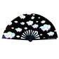 Juicy Drip Glow Fan by Drip Drop Labs, vibrant LED fan with colorful glow, handheld fan with artistic drip design.