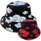 Reversible Juicy Drip Bucket Hat by Drip Drop Labs featuring vibrant, colorful pattern and wide brim for sun protection.