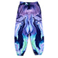 Purple Drip Parachute Pants by Drip Drop Labs, lightweight and stylish with a relaxed fit, shown on a hanger.