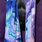 Purple Drip Pashmina scarf by Drip Drop Labs, showcasing soft, luxurious fabric with a vibrant drip pattern.
