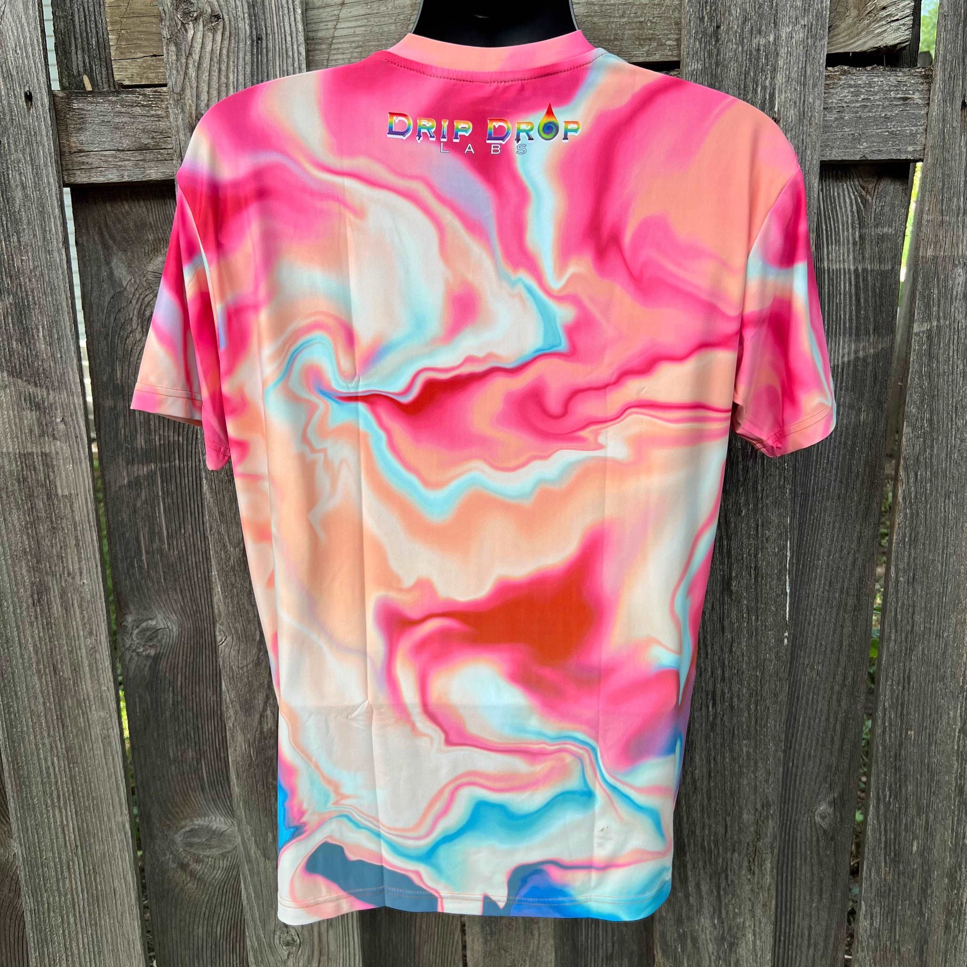 Sherbert Drip Cloud Shirt by Drip Drop Labs featuring a colorful cloud design on a stylish shirt.