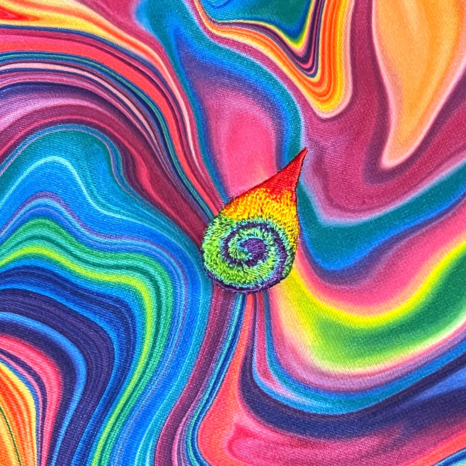 Starburst Drip athletic hoodie by Drip Drop Labs featuring a vibrant, colorful drip design on a comfortable hoodie.