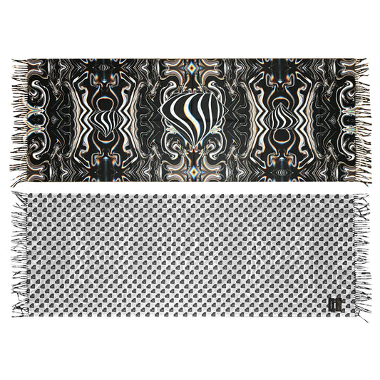 Drip Drop Labs Super Future Pashmina scarf in soft, luxurious fabric with a stylish, vibrant pattern displayed in the image.