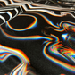 Drip Drop Labs Super Future Pashmina scarf featuring soft, luxurious fabric in vibrant colors, displayed flat.