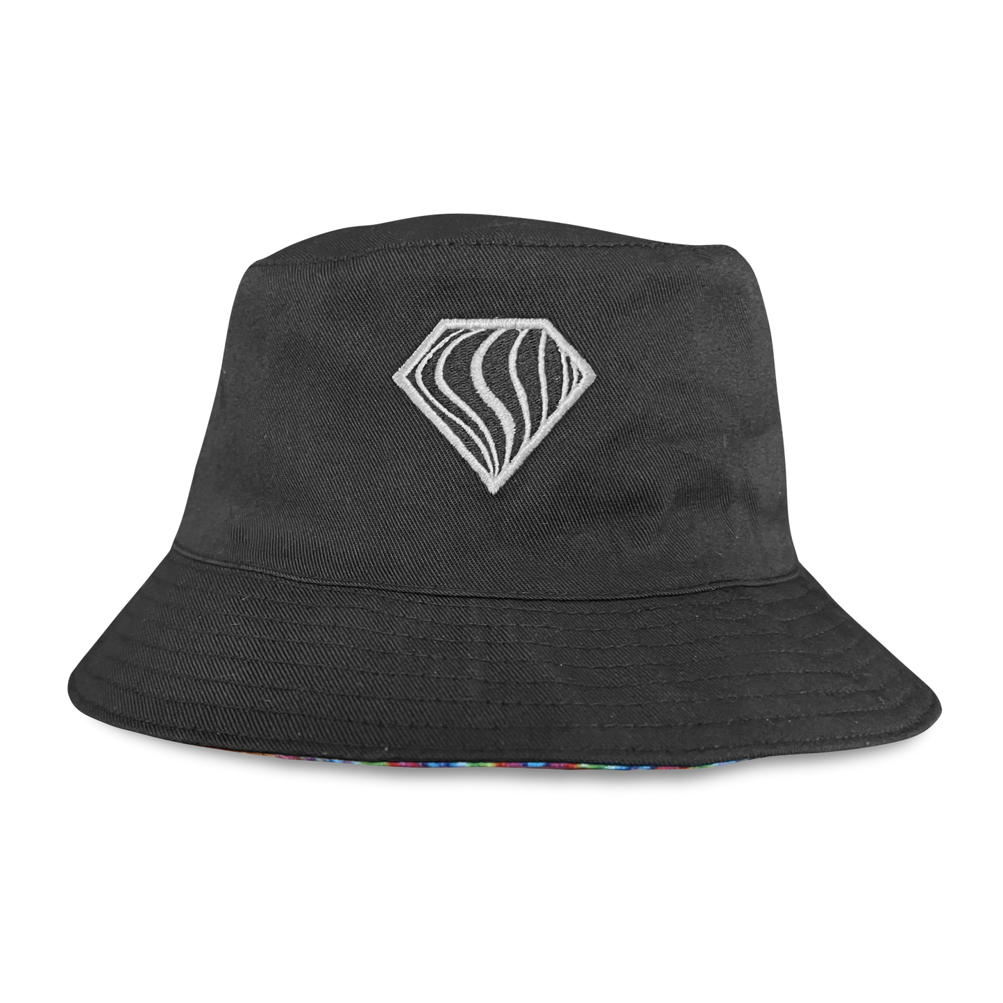 Reversible bucket hat by Drip Drop Labs, Super Future V2 style, with bold patterns and adjustable brim.