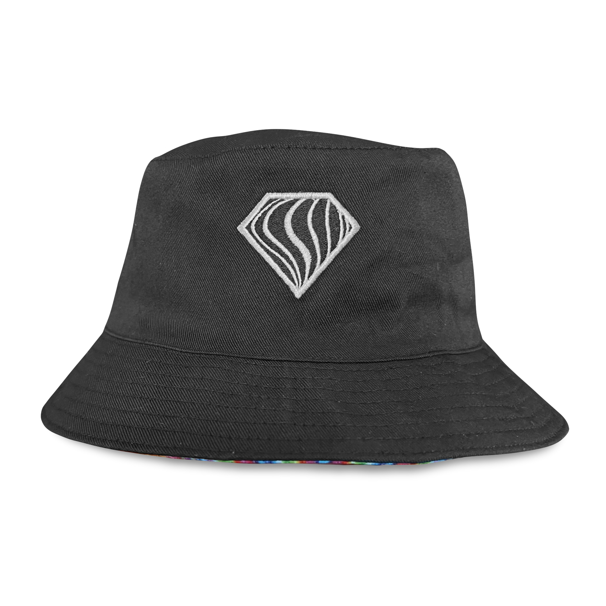 Reversible bucket hat by Drip Drop Labs, Super Future V2 style, with bold patterns and adjustable brim.