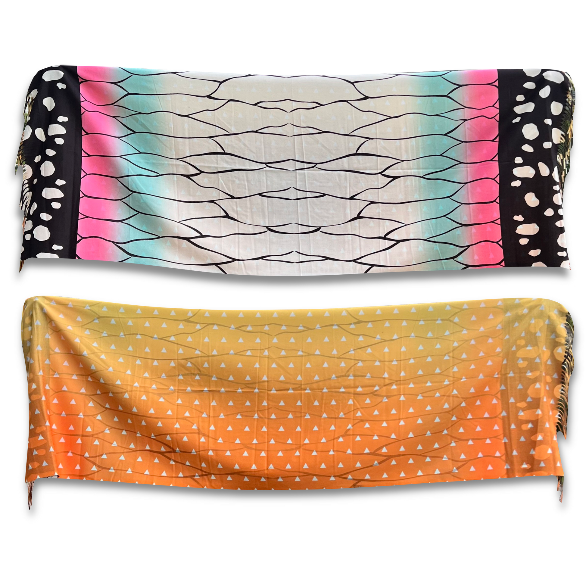 Drip Drop Labs Thunderfly Pashmina scarf featuring vibrant, lightweight fabric with intricate patterns and soft, luxurious texture.