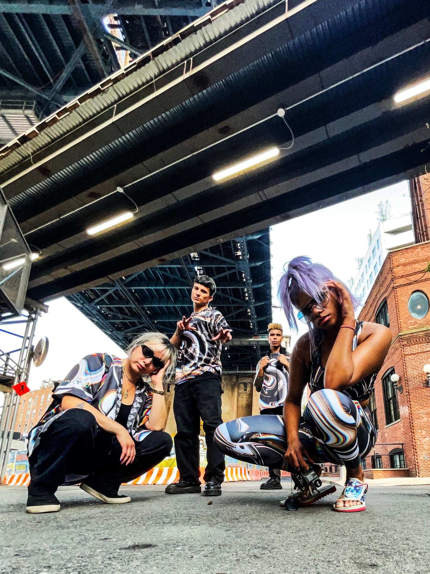 Black Super Future leggings by Drip Drop Labs featuring a low waist and sleek, form-fitting design for activewear and casual wear.