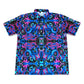 Drip Drop Labs Midnight Forest UV Polo shirt featuring dark green forest print on lightweight fabric.