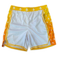 Drip Drop Labs Zen Forest Orange basketball shorts with vibrant orange and green forest print, casual athletic style.