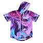Drip Drop Labs GrizDripv1 hooded baseball jersey in black with white accents, featuring a front logo and sporty design.