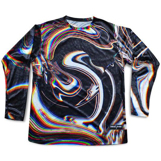 Super Future - Black Longsleeve Crushed Velvet Shirt