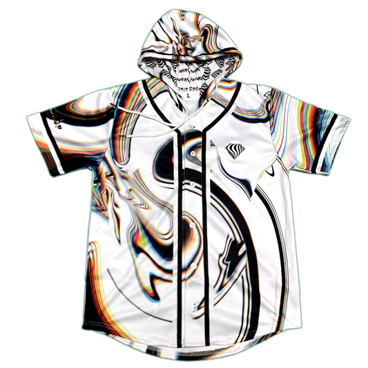 Super Future - White Hooded Baseball Jersey - Drip Drop Labs