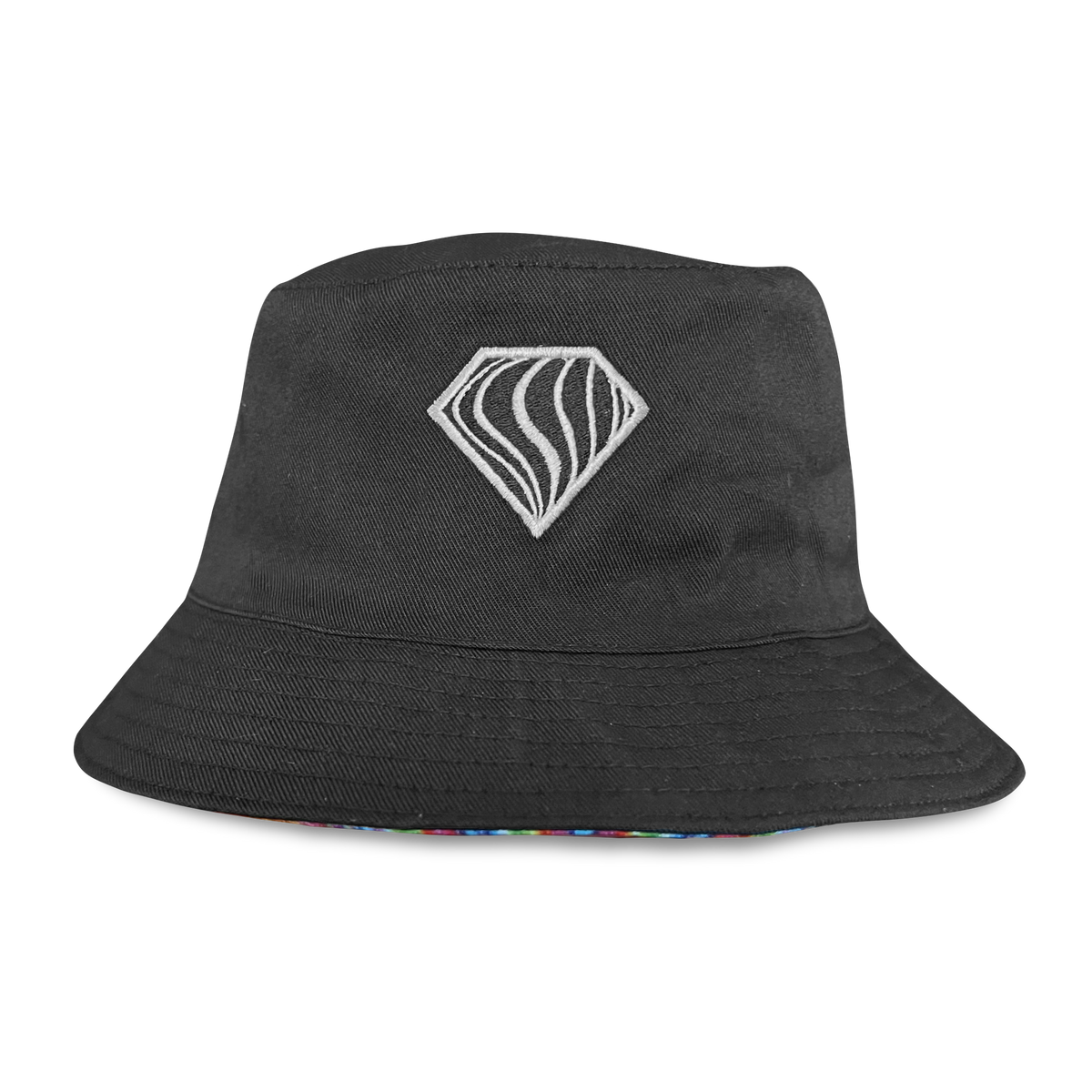 Reversible bucket hat by Drip Drop Labs, Super Future V2 style, with bold patterns and adjustable brim.