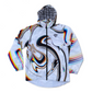 White Super Future windbreaker by Drip Drop Labs, shown with a sleek design and lightweight fabric on a plain background.