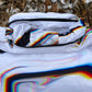 White windbreaker jacket by Drip Drop Labs featuring a lightweight design and a sleek, modern fit.
