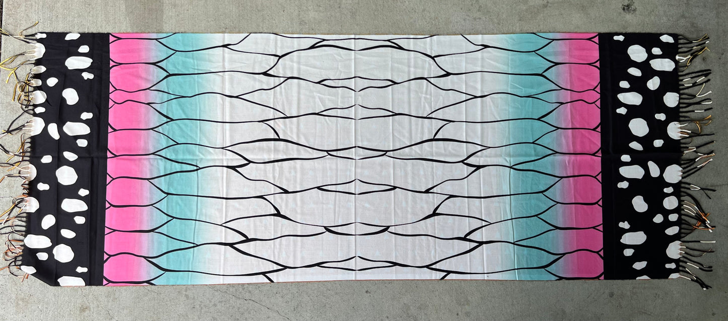 Soft, luxurious Thunderfly Pashmina scarf by Drip Drop Labs featuring intricate patterns and rich fabric texture.