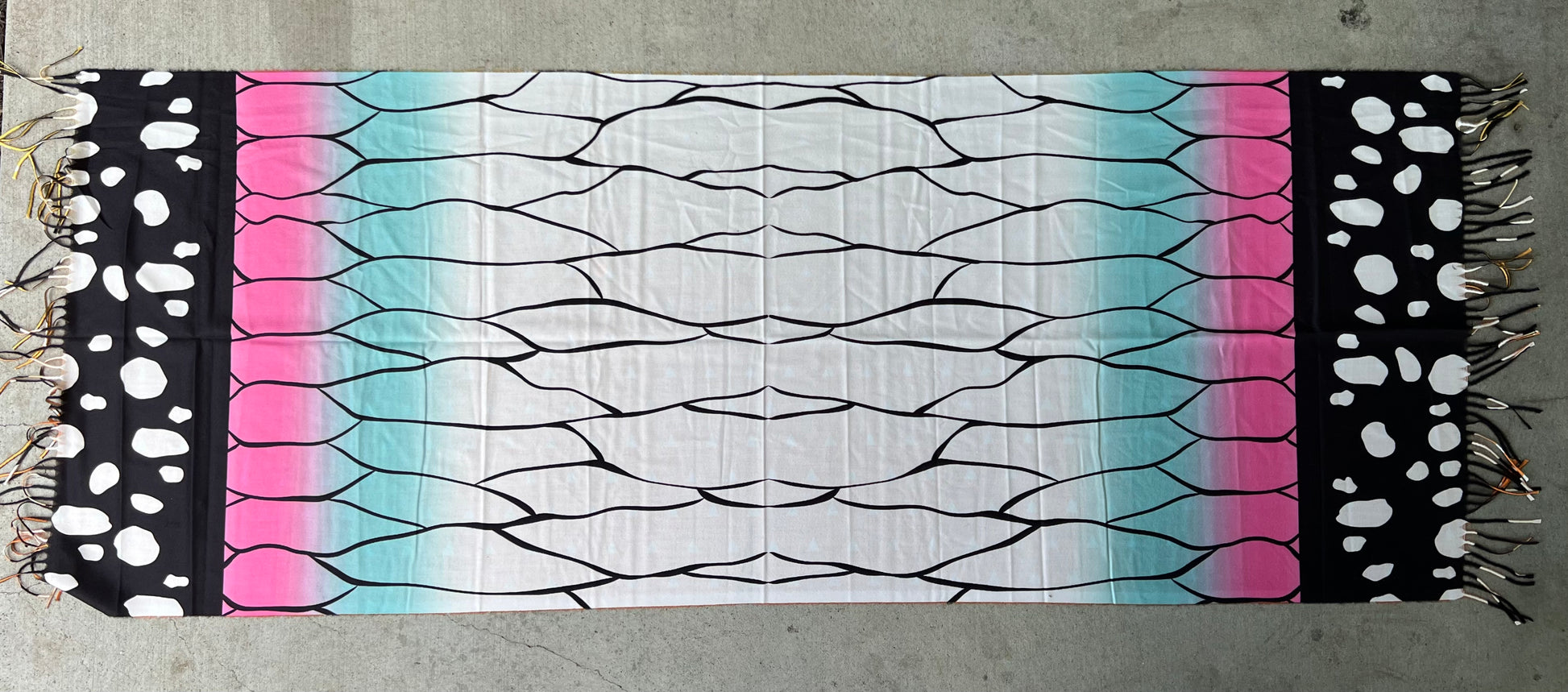 Soft, luxurious Thunderfly Pashmina scarf by Drip Drop Labs featuring intricate patterns and rich fabric texture.