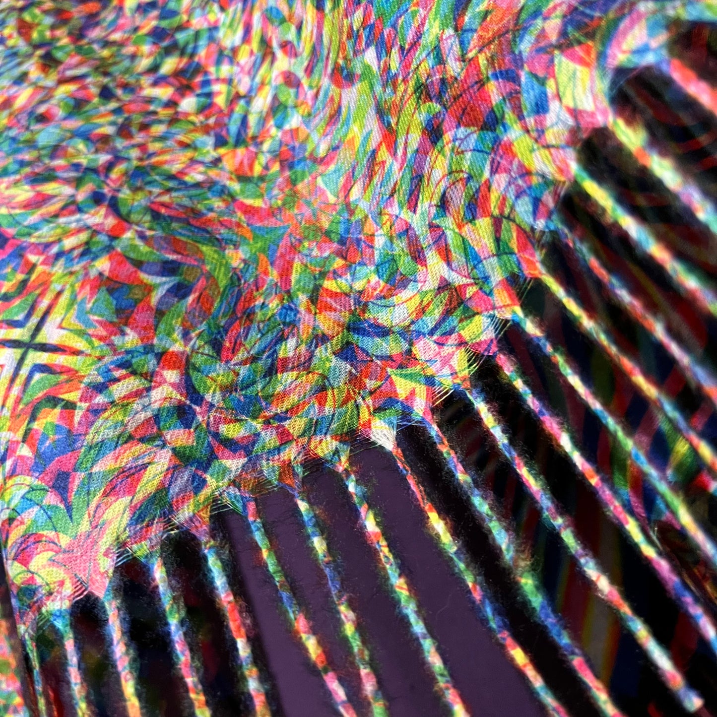 Drip Drop Labs Vibrationz Pashmina scarf with soft, luxurious fabric and intricate woven design, stylish accessory for any outfit.