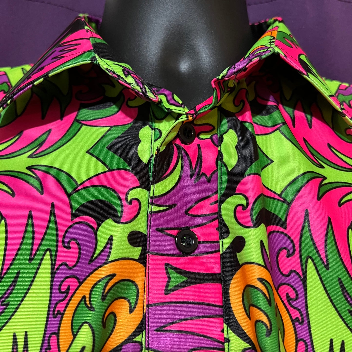 Drip Drop Labs Wild Forest UV Polo shirt with forest-inspired design and short sleeves, made for outdoor UV protection.